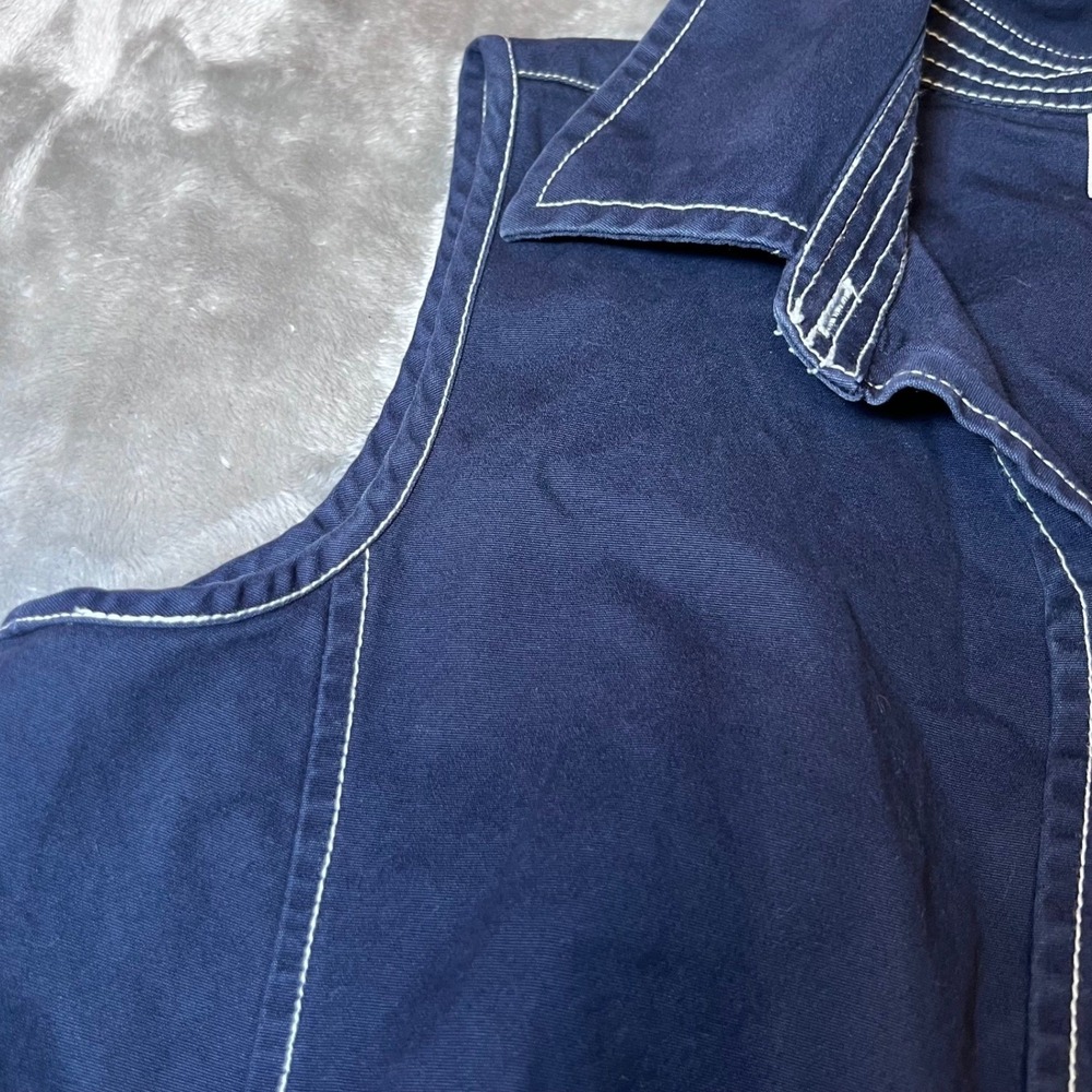 Isaac Mizrahi for Target Womens Size Small Sleeveless Dress Blue Button Up Midi - Picture 16 of 16
